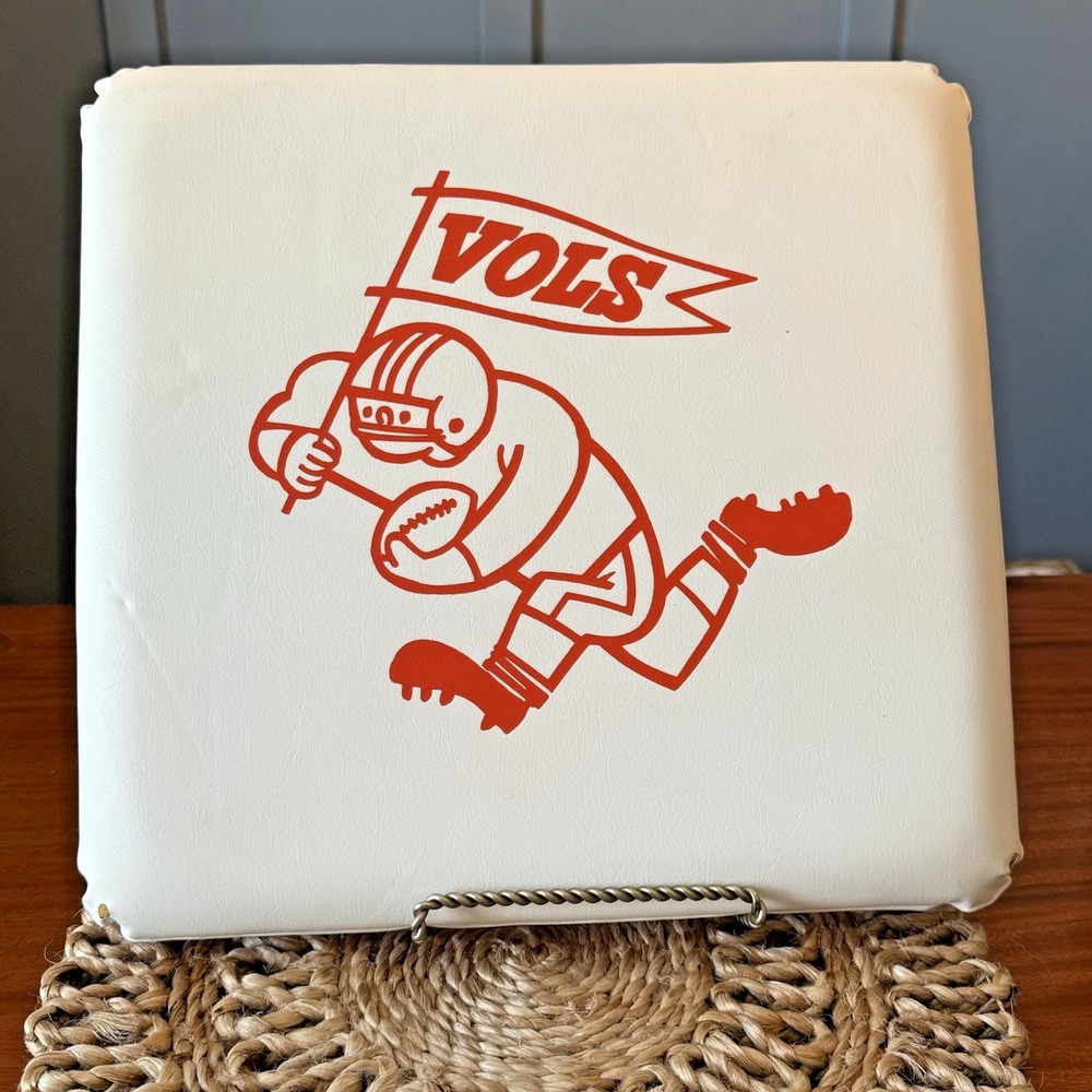 Vintage UT Vols Seat Cushion‎ University of Tennessee Logo Orange/White